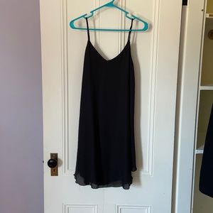 Criss cross black sheer dress